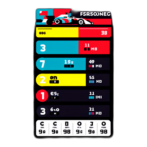 Stilfuld F1 Point System Infografik Klistermærke