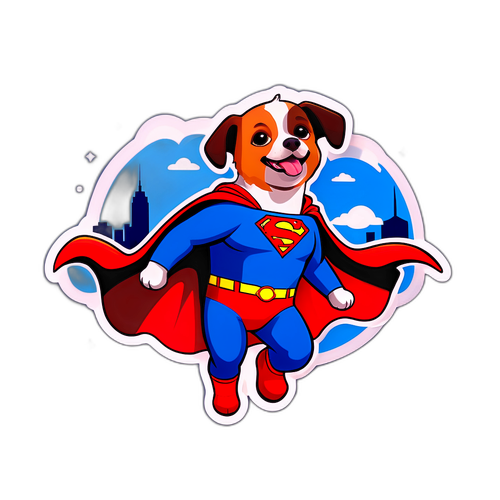 帶著超人斗篷的小狗