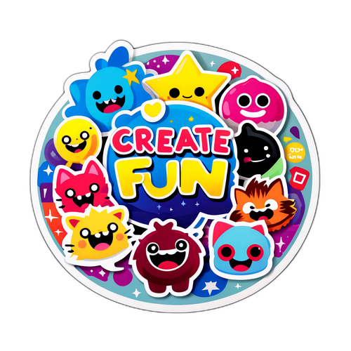 मज़ेदार एनिमेटेड स्टिकर डिजाइन