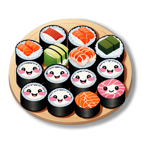 Kawaii Sushi Ruller med Søte Ansikter: Den Ultimate Glede til DITT Kjøkken!