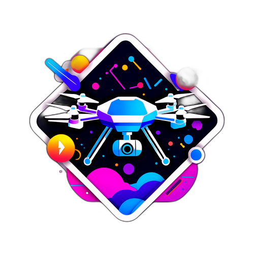 Ілюстрація з елементами технології, натхнена дронами