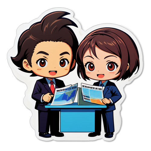 メザマシTVのキャラクターのカラフルなステッカー