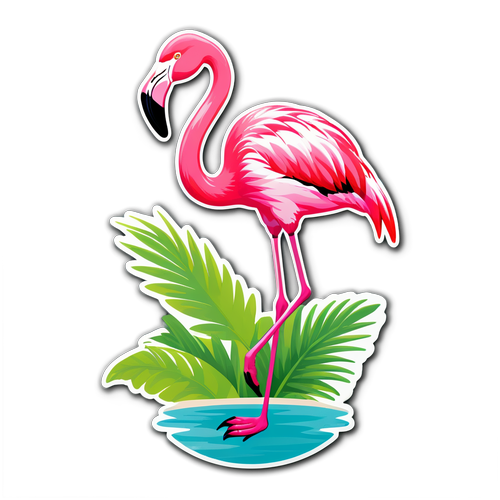 Summer-Vibes garantiert: Entdecke den eleganten rosa Flamingo mit tropischem Flair!