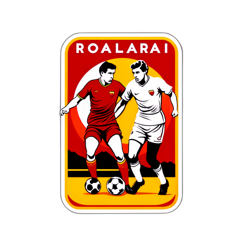 Stiker Retro Perlawanan Ikonik Roma vs Cagliari