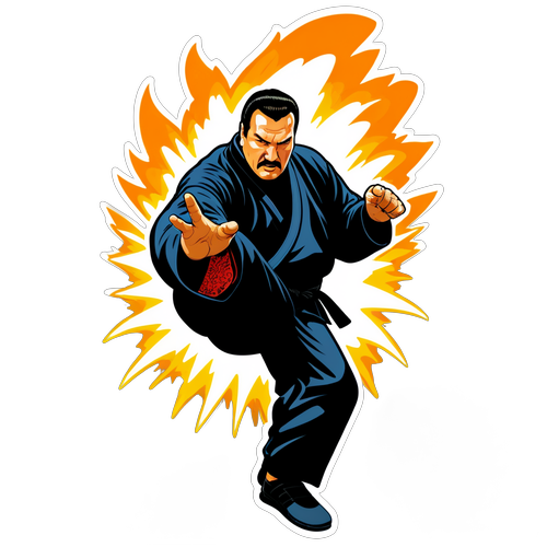 Autocollant de Steven Seagal en Action