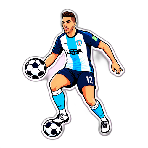Un sticker de Luca Sinigaglia jouant au football