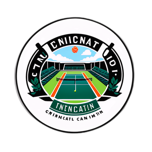 Chic na Sticker ng Tennis Match sa Cincinnati Open