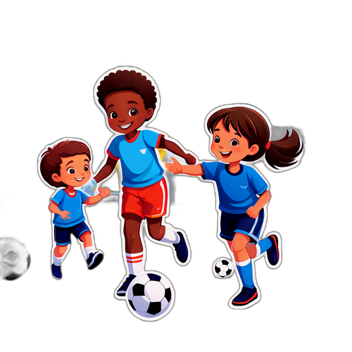 Hjertevarm scene med barn som spiller fotball