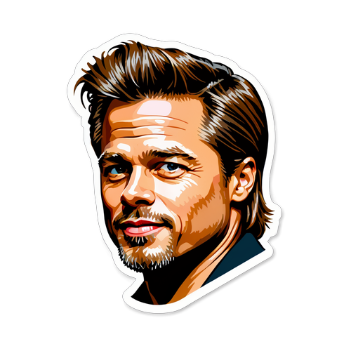 Ikonický Brad Pitt: Samolepka pro Filmové Fanoušky