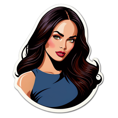 Glamourøs sticker af Megan Fox