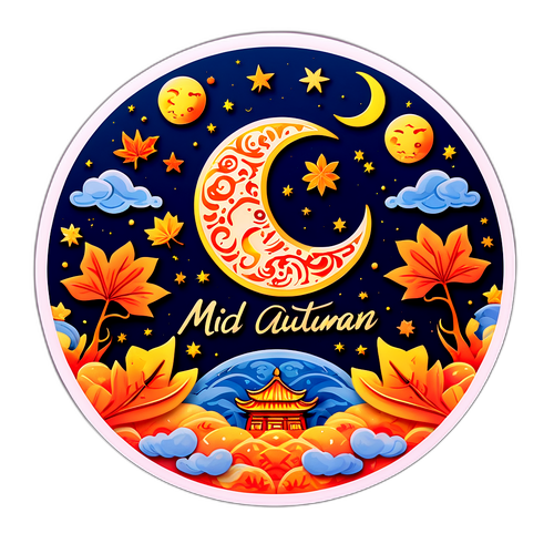 Rekaan Bulan dan Zodiak untuk Hari Pertengahan Musim Luruh