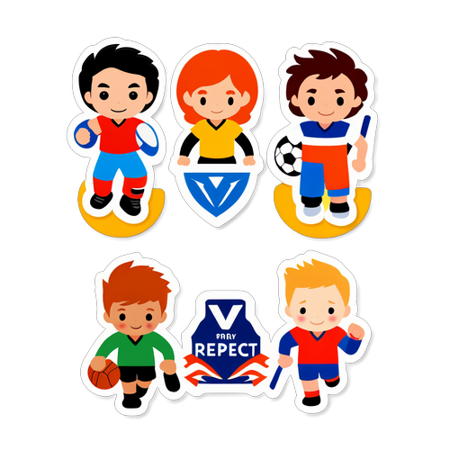 สติ๊กเกอร์ที่แสดงถึงค่านิยมของกีฬา เช่น ความยุติธรรมและการเคารพคู่ต่อสู้