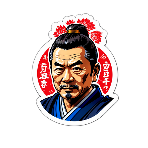 Stiker Samurai Perdana Menteri Jepun