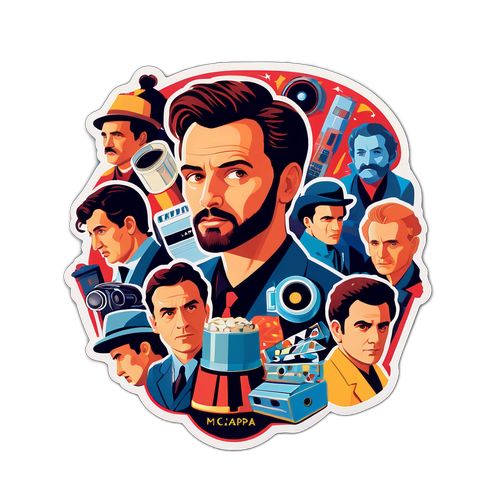 Rappresentazione stilizzata di Nicolas Maupas tra vari generi cinematografici