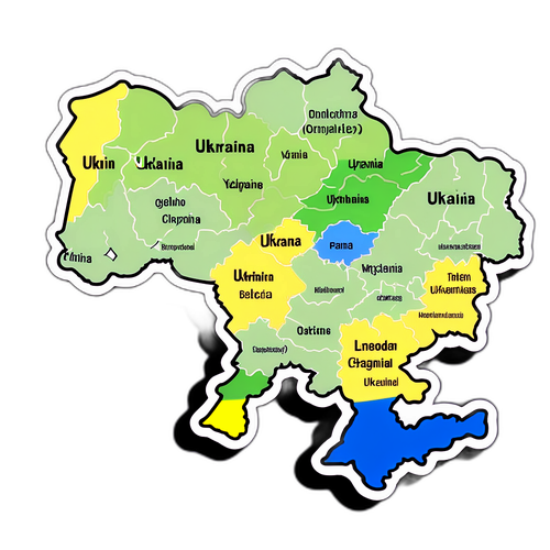 Наклейка з географічною картою України