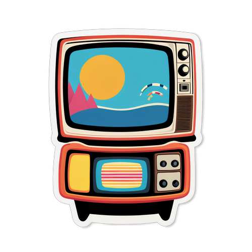 Tv Retro yang Memikat! Sticker Nostalgia Penuh Warna dan Cerita!