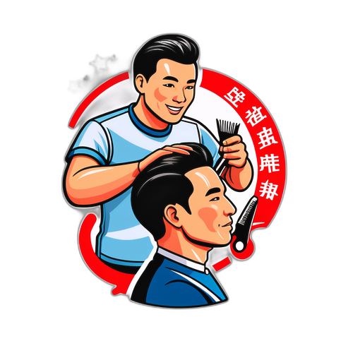 快速理发店贴纸