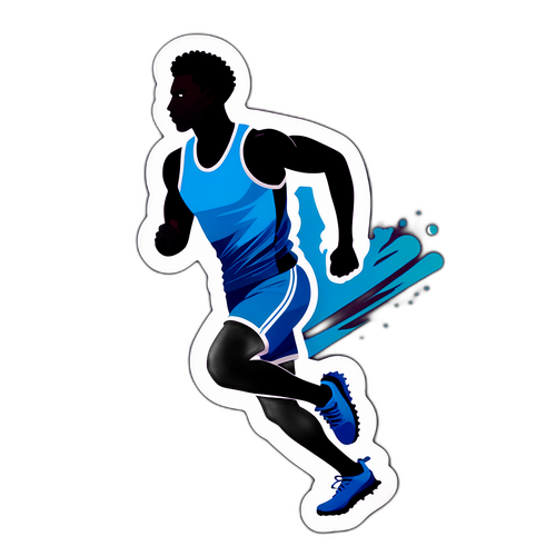 Hình dán vận động viên chạy trên sân