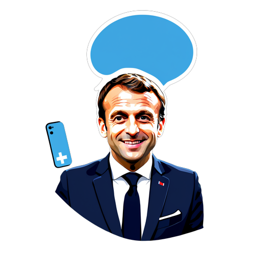 Autocollant de communication d'Emmanuel Macron