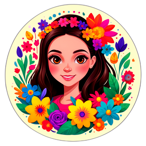 Adesivo Colorato di Mara Favro tra Fiori Vivaci