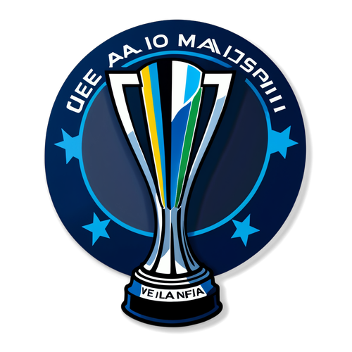 Serie A mestaruusv symbolisoiva sticker, jossa on UEFA logo ja voittopokaali