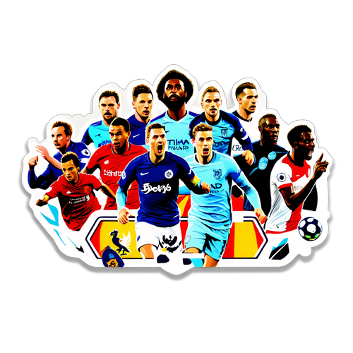 Adesivo da Premier League com Times e Jogadores Icônicos