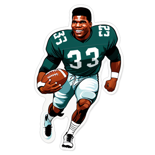 Dynamic Football Sticker of Herschel Walker