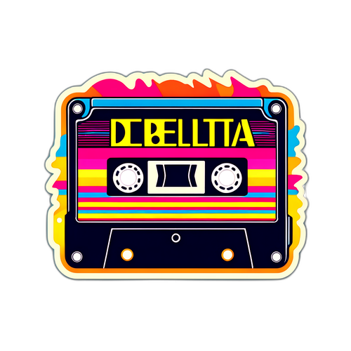 Stiker Kaset Retro yang Funky