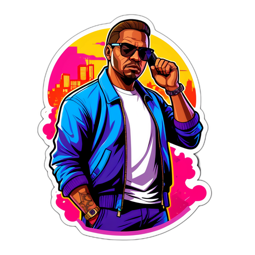 Illustrations du personnage de GTA 6 dans un style vibrant et urbain