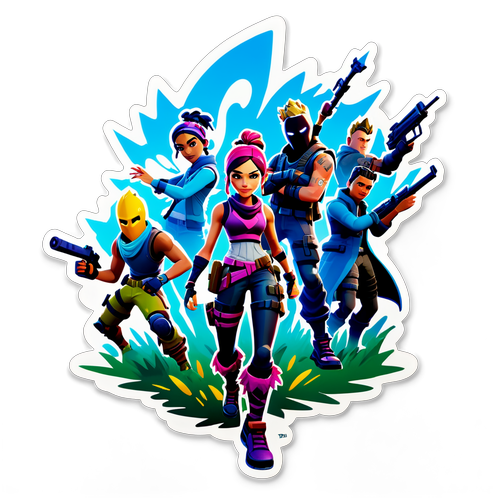 Epic Fortnite Battle: Whimsical Sticker Adventure