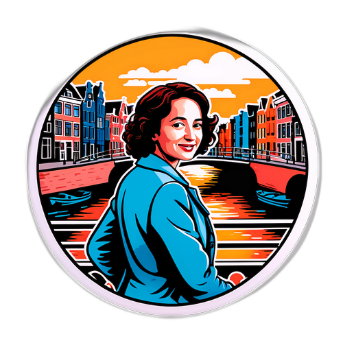 Sticker van Femke Halsema in Amsterdamse omgevingen