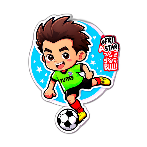 סטיקר קרטון חמוד של עופר ערד משחק כדורגל