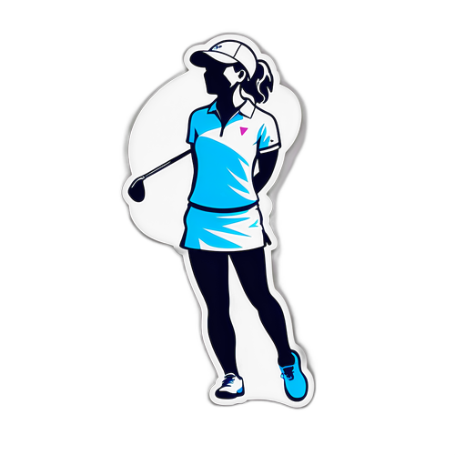 สติ๊กเกอร์นักกอล์ฟหญิงที่แสดงถึงความมั่นใจในการแข่งขัน LPGA