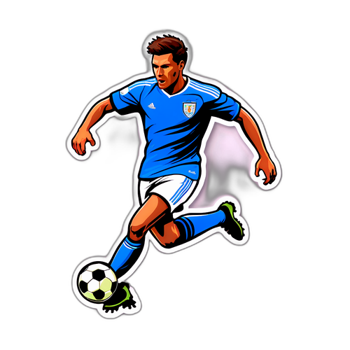축구 선수의 역동적인 움직임 스티커