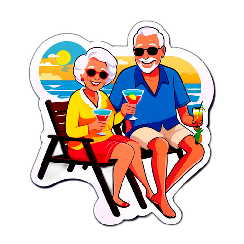 Стикер с элементами выхода на пенсию