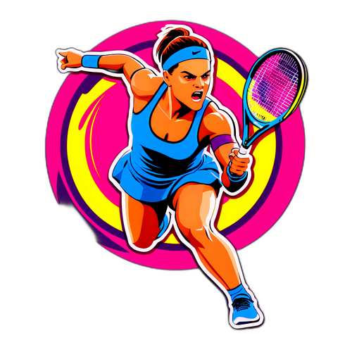 Malikhain na Sticker ng Pagtamang Serv ng Tennis