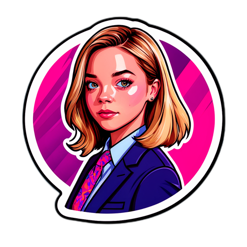 Наклейка із Сідні Свіні в стильному костюмі