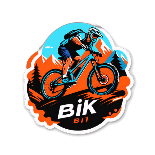 Stylizowany rysunek roweru górskiego w akcji