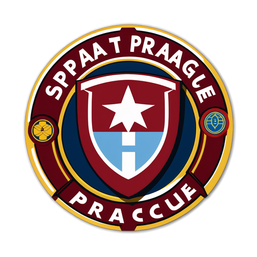 Logo Sparta Praha s stylizovaným fotbalem a historickými prvky města