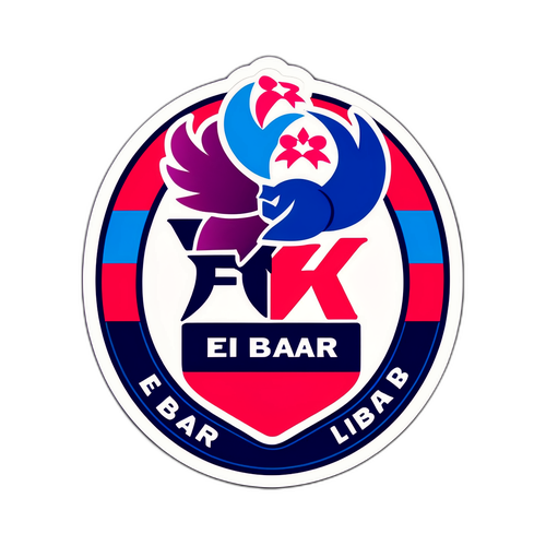 สติ๊กเกอร์ทีม Eibar แสดงทีมคู่แข่งและแฟนบอลที่มีความสุข