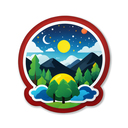 Doğa Olaylarını Temsil Eden Sticker Tasarımı