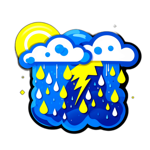 强风暴雨元素贴纸