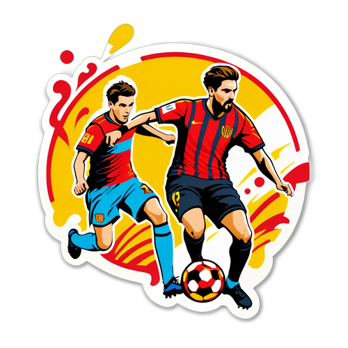 Veselá a dynamická ilustrace fotbalového zápasu Girona – Mallorca