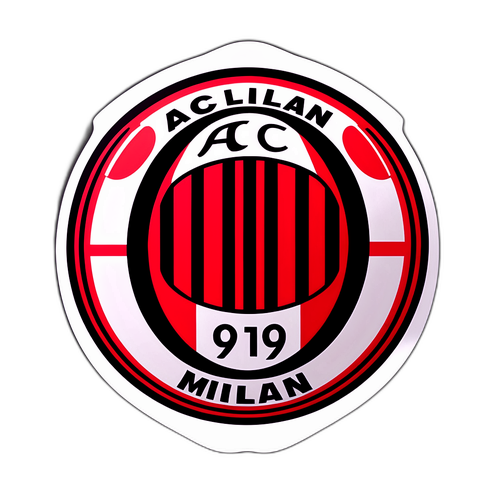 Emblemat AC Milan z piłką nożną