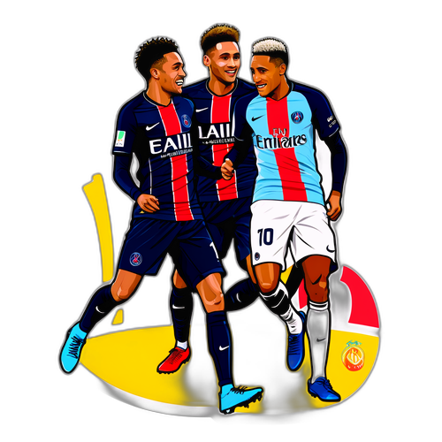 Farverig og sjov PSG klistermærke