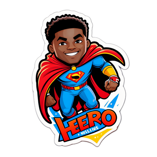 Hero on the Field: Superhero Baseball Player Sticker