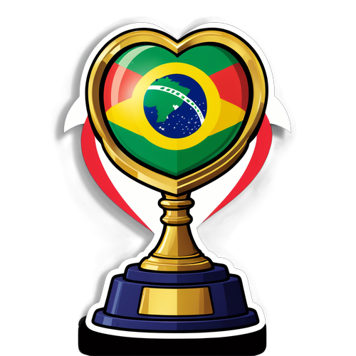 Troféu Coração com as Cores dos Times Brasileiros