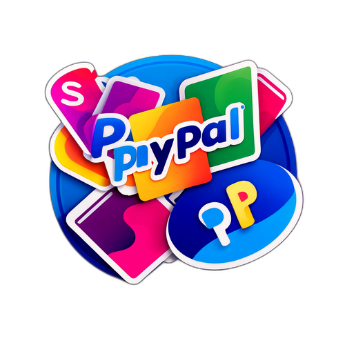 Sticker z logo PayPal w żywych kolorach
