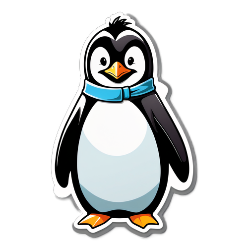 Elegantly Dressed Penguin Sticker