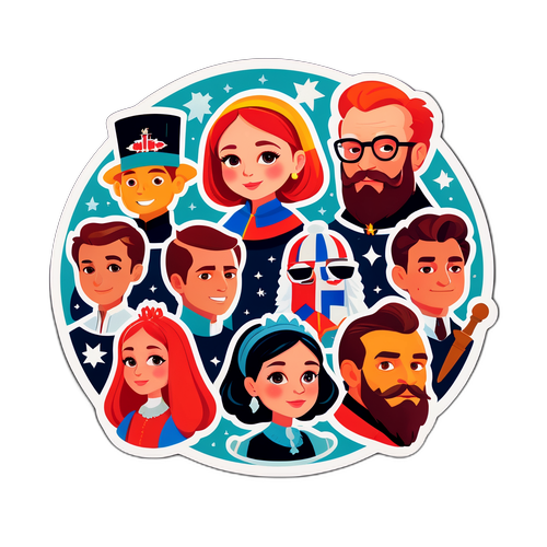 Tvorba nálepky oslavující českou kulturu